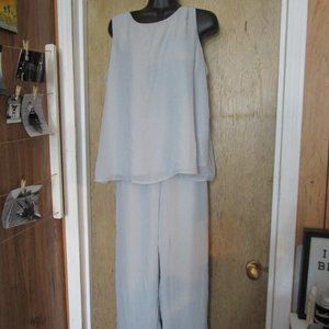 NWT 3 piece outfit wide leg pants top and duster length crocheted lace cardi 16p